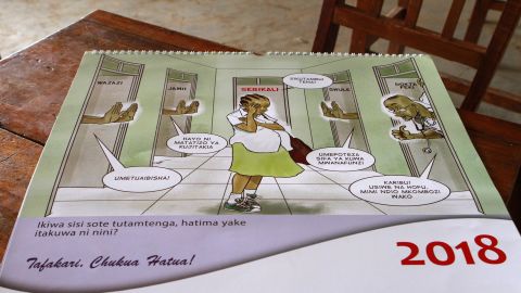 School calendars warn against the consequences of pregnancy, and trading sex for rides with "boda boda" (motorcycle taxi) drivers.