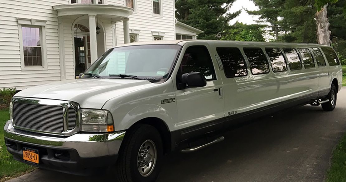 The limousine was a stretch Ford Excursion.