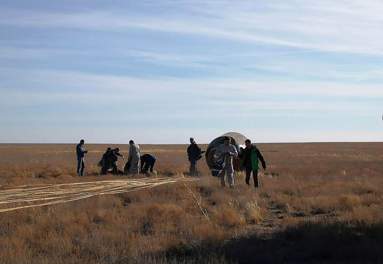 A view of the Soyuz MS-10 space capsule after the failed launch.