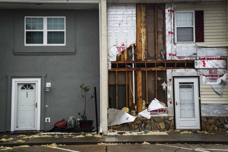 The powerful hurricane left houses battered in Panama City Beach.