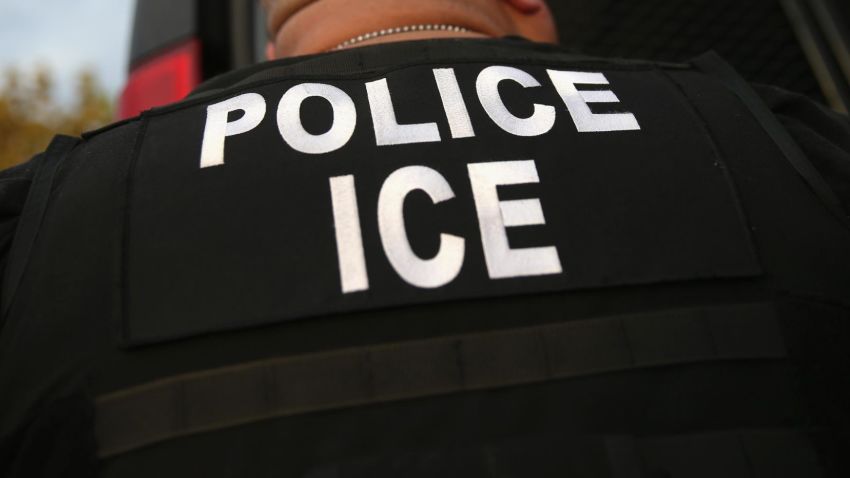 LOS ANGELES, CA - OCTOBER 14:  U.S. Immigration and Customs Enforcement (ICE), agents detain an immigrant on October 14, 2015 in Los Angeles, California. ICE agents said the immigrant, a legal resident with a Green Card, was a convicted criminal and member of the Alabama Street Gang in the Canoga Park area. ICE builds deportation cases against thousands of immigrants living in the United States. Green Card holders are also vulnerable to deportation if convicted of certain crimes. The number of ICE detentions and deportations from California has dropped since the state passed the Trust Act in October 2013, which set limits on California state law enforcement cooperation with federal immigration authorities.  (Photo by John Moore/Getty Images)