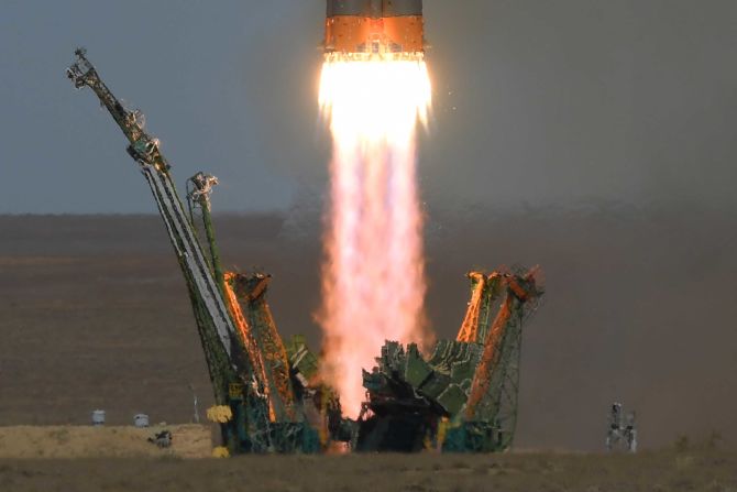 The rocket blasts off from the launch pad. Shortly after, the Soyuz MS-10 spacecraft was able to separate from the Soyuz-FG rocket after the booster failure emerged. "I'm grateful that everyone is safe," said NASA administrator Jim Bridenstine. "A thorough investigation into the cause of the incident will be conducted."