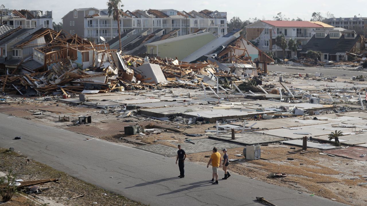 Rescue personnel perform a search in the aftermath of Hurricane Michael in Mexico Beach, Floirda, Thursday, Oct. 11, 2018.