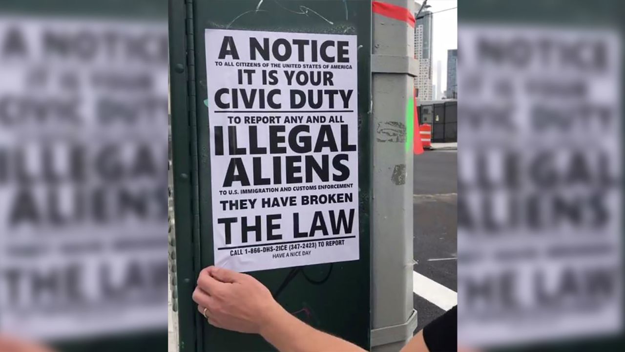 This anit-immigrant flyer was posted in Queens, a diverse borough in New York City.