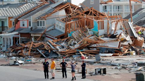 Rescuers search aftermath of Hurricane Michael in Mexico Beach.