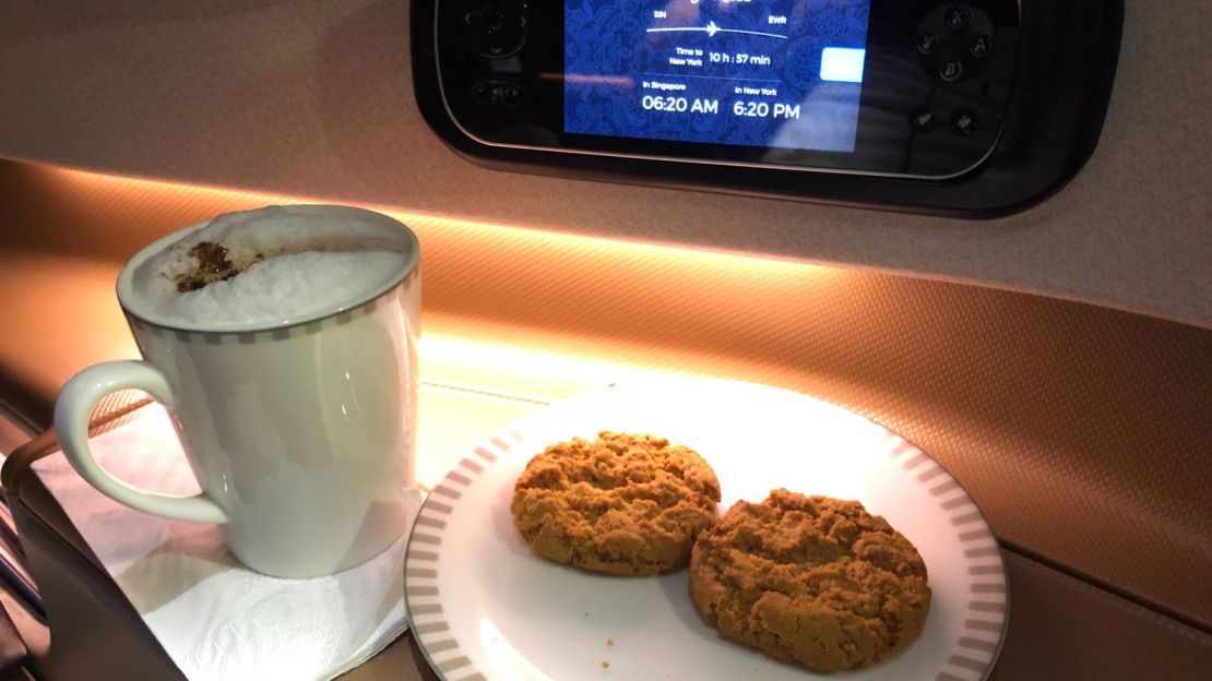 A pre-sleep treat on board.