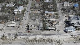 MEXICO BEACH, FL - OCTOBER 11: Homes destroyed by Hurricane Michael are shown in this aerial photo on October 11, 2018, in Mexico Beach, Florida. The hurricane hit the panhandle area with category 4 winds causing major damage. (Photo by Chris O'Meara-Pool/Getty Images)