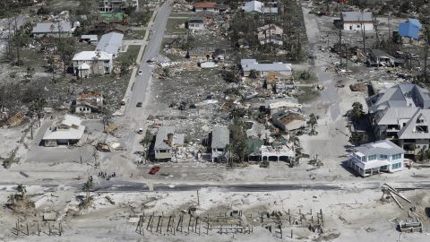 Hurricane Michael destrpyed homes in Mexico Beach, Florida.