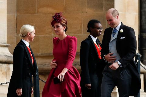 Catherine, Duchess of Cambridge, and Prince William, Duke of Cambridge, head into the chapel.