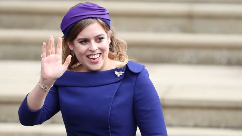 Princess Beatrice arrives for the wedding of Princess Eugenie on October 12, 2018. (Steve Parsons/Pool via Reuters)