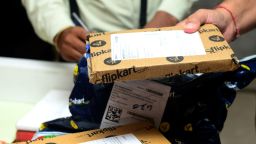 Flipkart delivery packets in New Delhi, India. 
