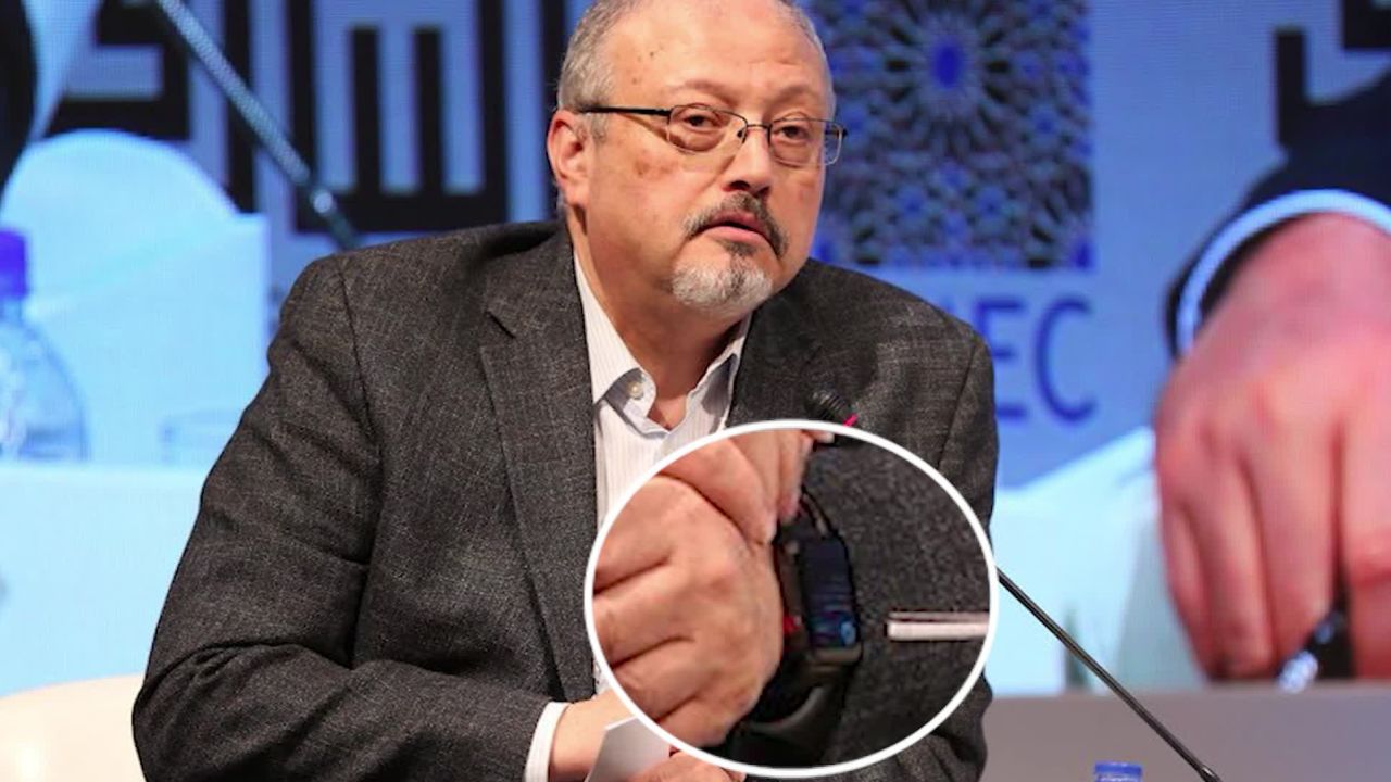 Jamal Khashoggi is pictured this year wearing Apple Watch.