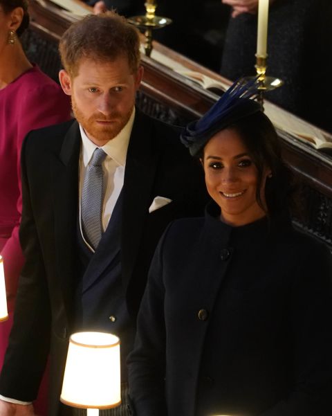 Prince Harry, Duke of Sussex, and Meghan, Duchess of Sussex, attend the wedding.