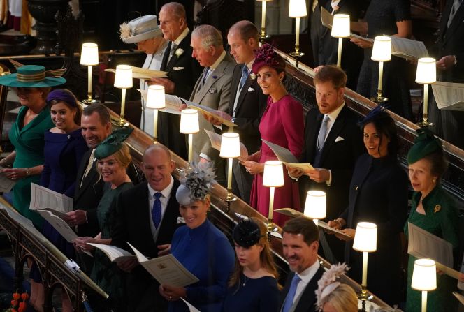 Britain's royal family is seen attending the ceremony.