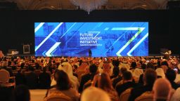 People attend the Future Investment Initiative conference in Riyadh in 2017.