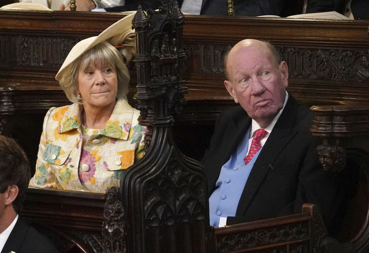 Nicola and George Brooksbank are seen before the start of the wedding ceremony.