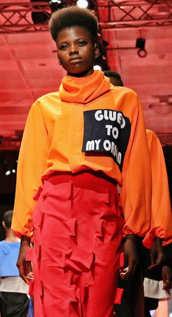 Gozel Green's presentation at Arise Fashion Week in Lagos, in April 2018. "Although our pieces are contemporary we always infuse a story which is relatable to our culture," said Enekwe-Okoji, hence the label's slogan "glued to my origin."