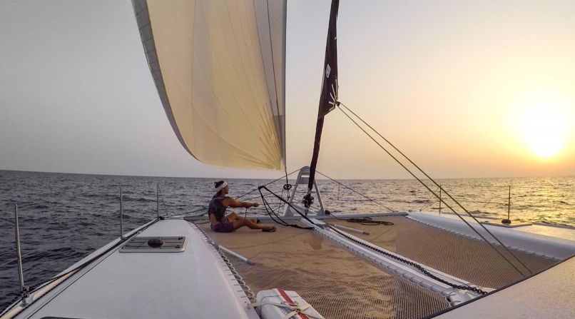 "Riley and Elayna were willing to travel around the world and live onboard, this is exactly the purpose of our owners, and they had the same philosophy we promote," explained Outremer's sales and marketing manager Matthieu Rougevin-Baville.<br />