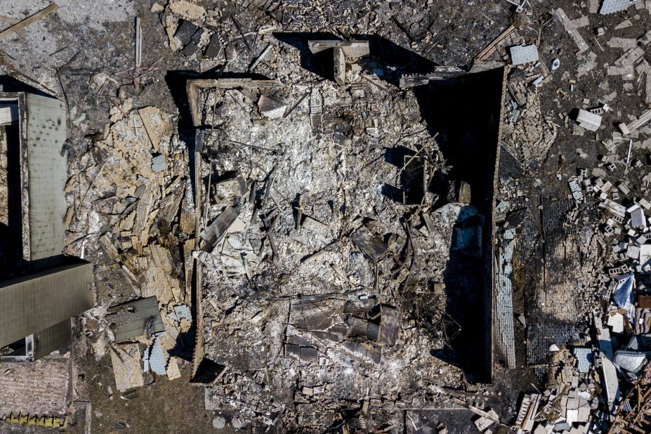 Little remains of a burned home destroyed by the hurricane in Mexico Beach on October 12.