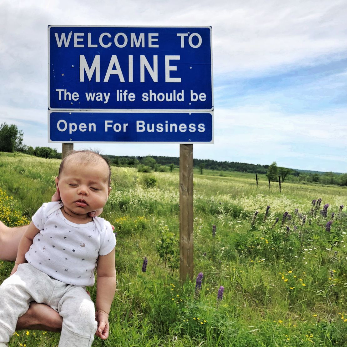 In Maine, Harper is napping and seemingly unaware of her epic journey. 