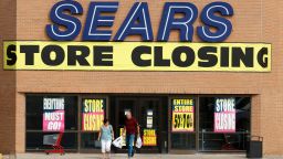 Store closing sale advertising at a Sears department store in Medicine Hat, Alberta on Sept. 13, 2017.