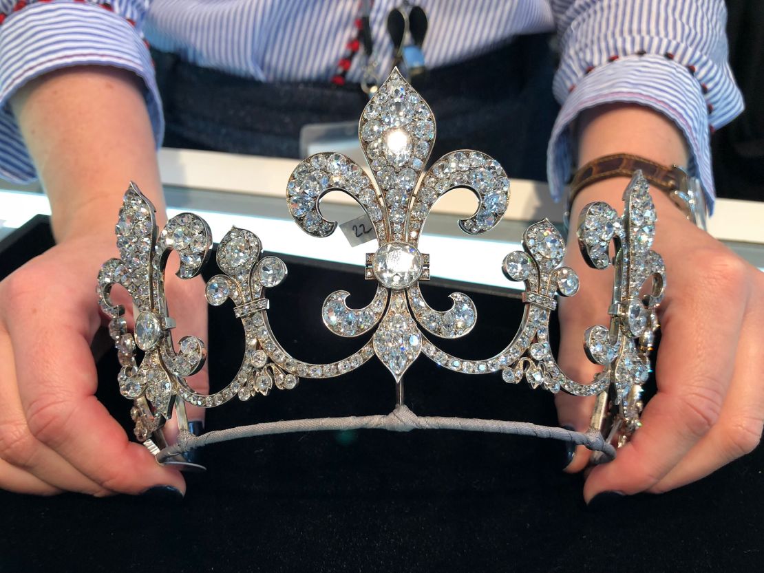 Marie Antoinette's jewelry forms part of a larger auction collection composed of pieces from one of Europe's most significant dynastic families. This tiara belonged to the Bourbon Parma family. 