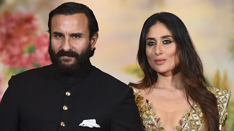 Indian actors Saif Ali Khan and his wife Kareena Kapoor Khan.