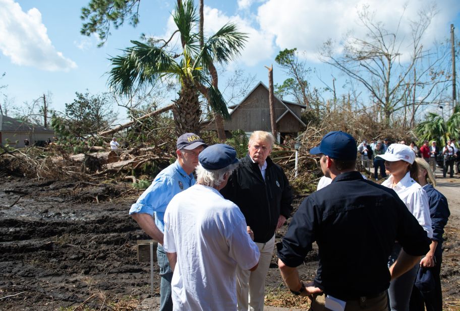 The Trumps tour damage in Lynn Haven.