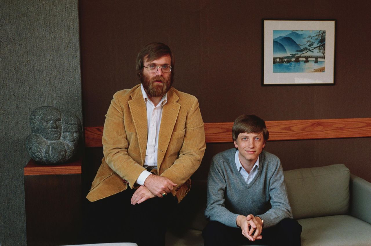 Paul Allen with Bill Gates. The two founded Microsoft in 1975, several years after the they met as students at a private school in Seattle. 