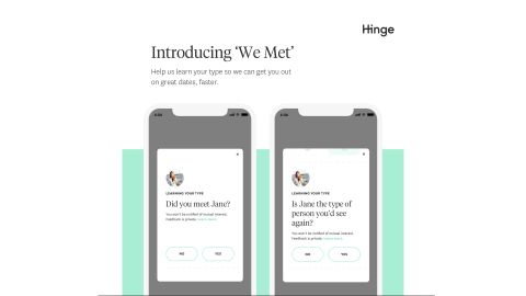 The "We Met" feature prompts members for quick feedback.