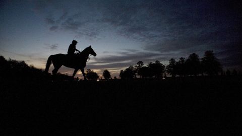 Jockey Tom Queally exercises Frankel in 2011.