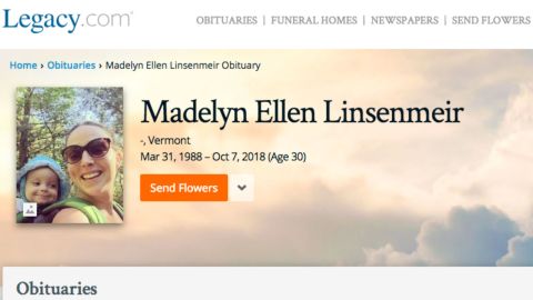 Madelyn Linsenmeir's memorial page on Legacy.com. 