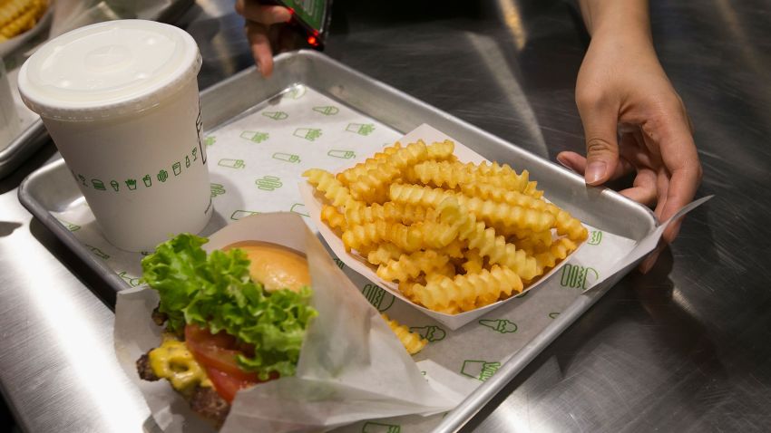 General view of Shake Shack burger and fries the opening event for Shake Shack Gangnam Store on July 22, 2016 in Seoul, South Korea.
