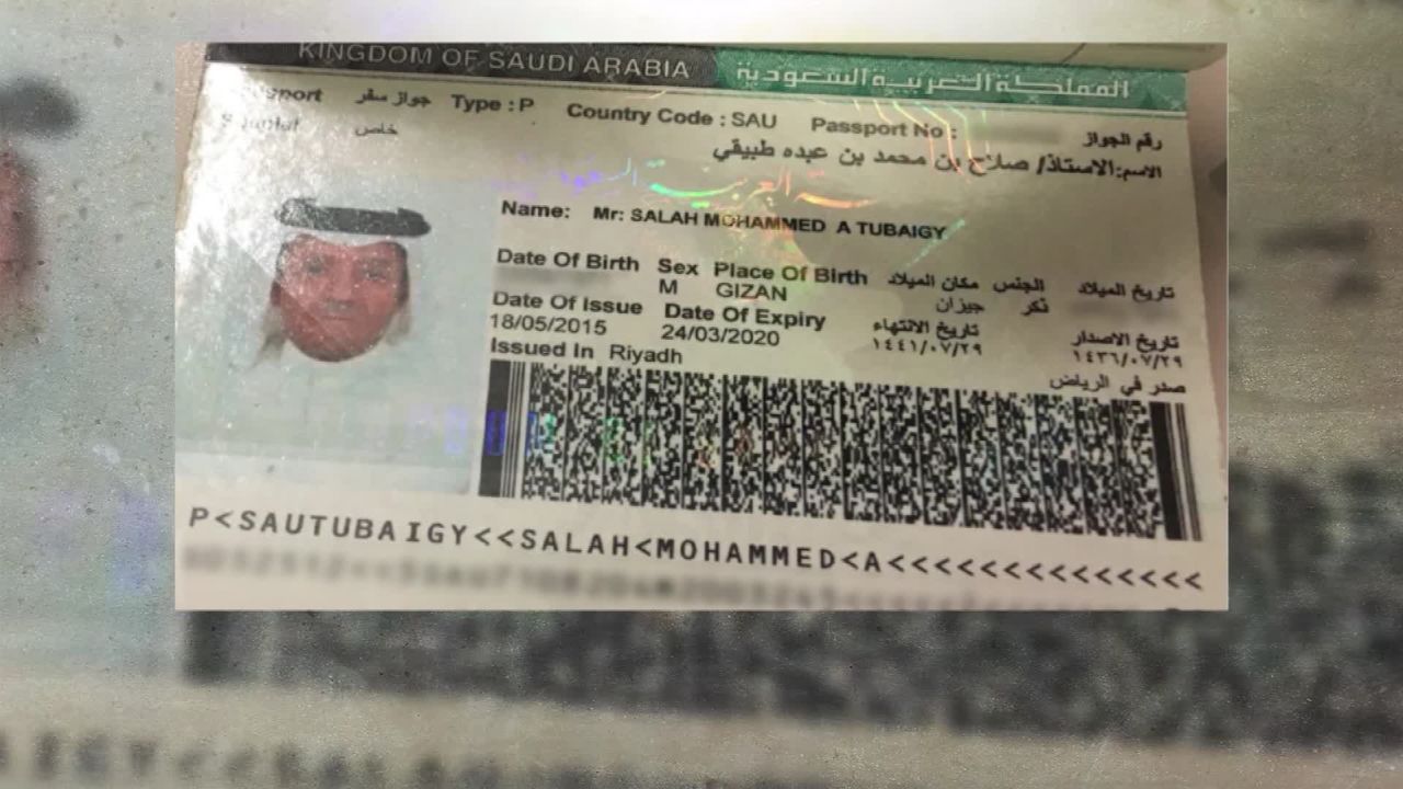 Turkish officials provided CNN with this passport scan of Salah Muhammad al-Tubaiqi (spelled Salah Mohammed A Tubaigy in the document).