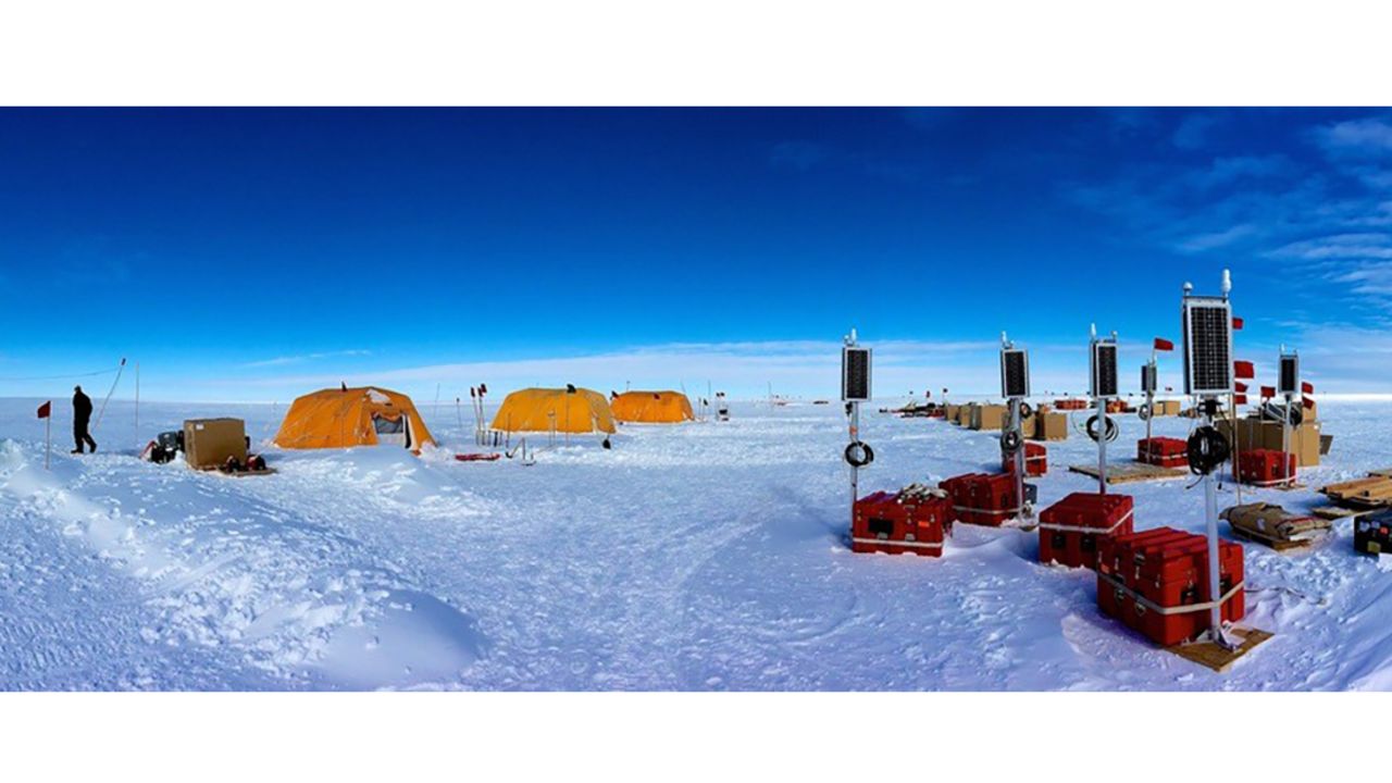 Seismic stations being readied for deployment across the Ross Ice shelf on the international date line.