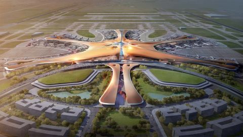 Beijing Daxing International Airport, seen here in a rendering, will open in September, 2019. 