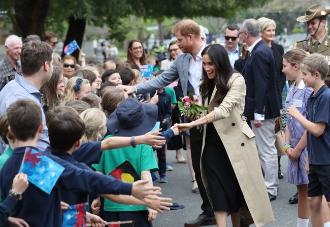 Harry and Meghan visit Albert Park Primary School in Melbourne. 