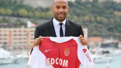 Thierry Henry, new coach of the football club of Monaco, poses as part of a press conference in Monaco, on October 17, 2018. (Photo by Valery HACHE / AFP)        (Photo credit should read VALERY HACHE/AFP/Getty Images)