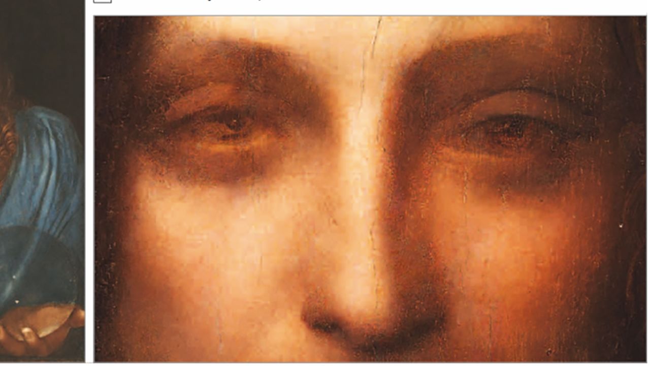 The painting "Salvator Mundi," attributed to Leonardo da Vinci, shows his exotropia, a new study says.