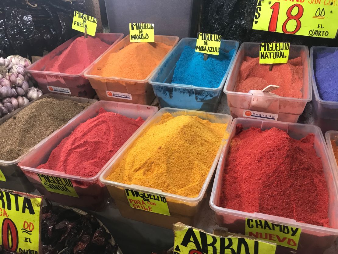 The market's colors -- like these Miguelito candy powders -- are striking.