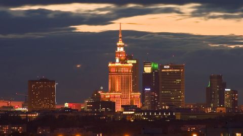 Warsaw's skyline is dominated by the Palace of Science and Culture.