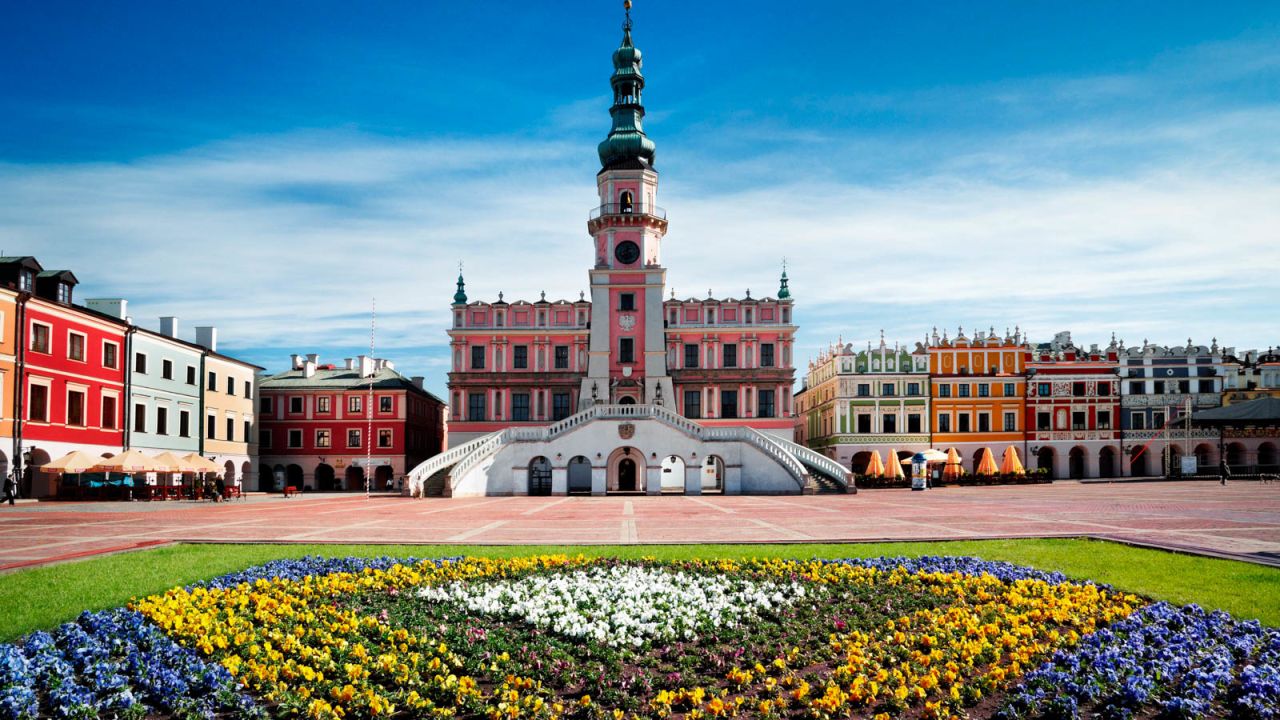 <strong>Zamość: </strong>UNESCO-protected Zamość, not far from the Ukrainian border, is a magnificent example of the Renaissance "ideal town" concept.