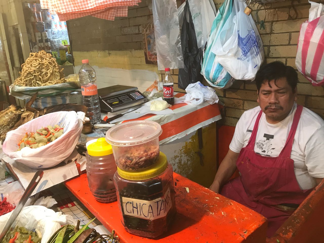 Señora Edith's is a tiny stall selling pre-Hispanic ingredients such as mosquito larvae, ants and stink bugs.