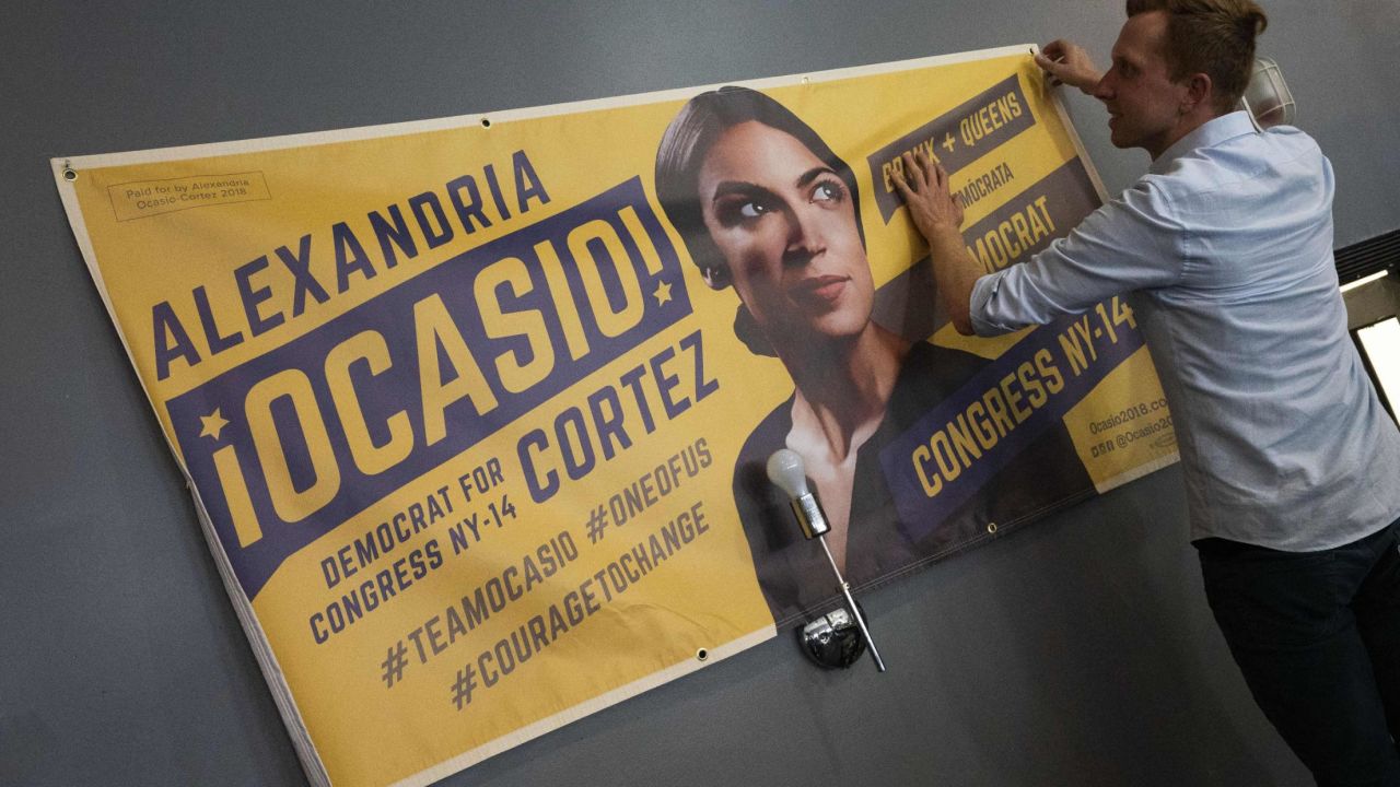 "We needed to communicate that Alexandria was not of the establishment, she was running against the establishment with new ideas and a fresh perspective, so a fresh color palette went hand-in-hand with that," designer Scott Starrett said.