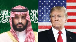 POLITICS 20181018 trump bin salman flags saudi arabia