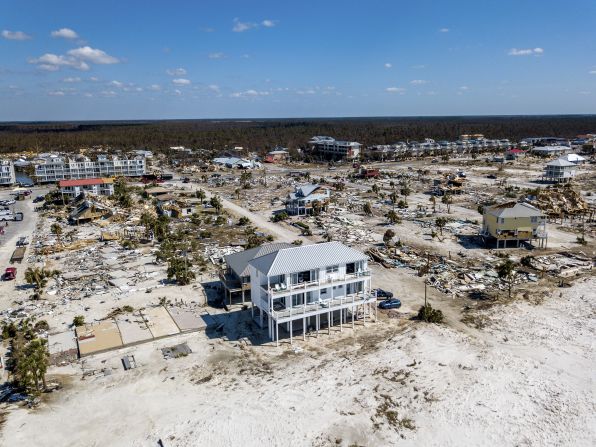 When Hurricane Michael hit Florida in 2018, it was described as "<a href="index.php?page=&url=https%3A%2F%2Fwww.cnn.com%2F2018%2F10%2F10%2Fus%2Fhurricane-michael-dangers" target="_blank">a monster unlike any other</a>." The home of Russell King and his nephew Lebron Lackey in Mexico Beach, Florida (pictured) was built to withstand 250-mph winds, and miraculously remained standing among the wreckage of the neighborhood.