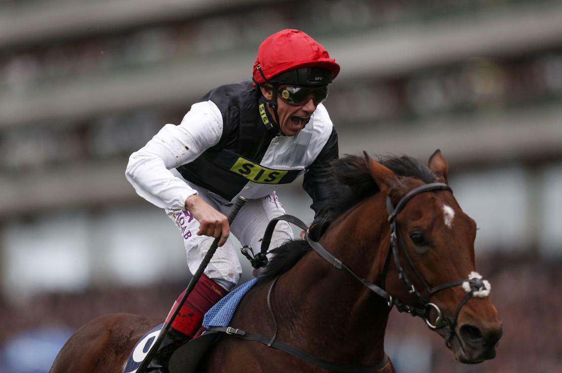 Frankie Dettori celebrates as he rides Cracksman to win The QIPCO Champion Stakes at Ascot on October 21.