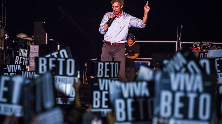 AUSTIN, TX - SEPTEMBER 29: Rep. Beto O'Rourke (D-TX) speaks at a campaign rally at Auditorium Shores on September 29, 2018 in Austin, Texas. O'Rourke is running against Republican incumbent Ted Cruz for his senate seat.  (Photo by Drew Anthony Smith/Getty Images)