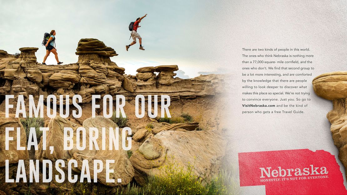 One of the tourism campaign's print ads.