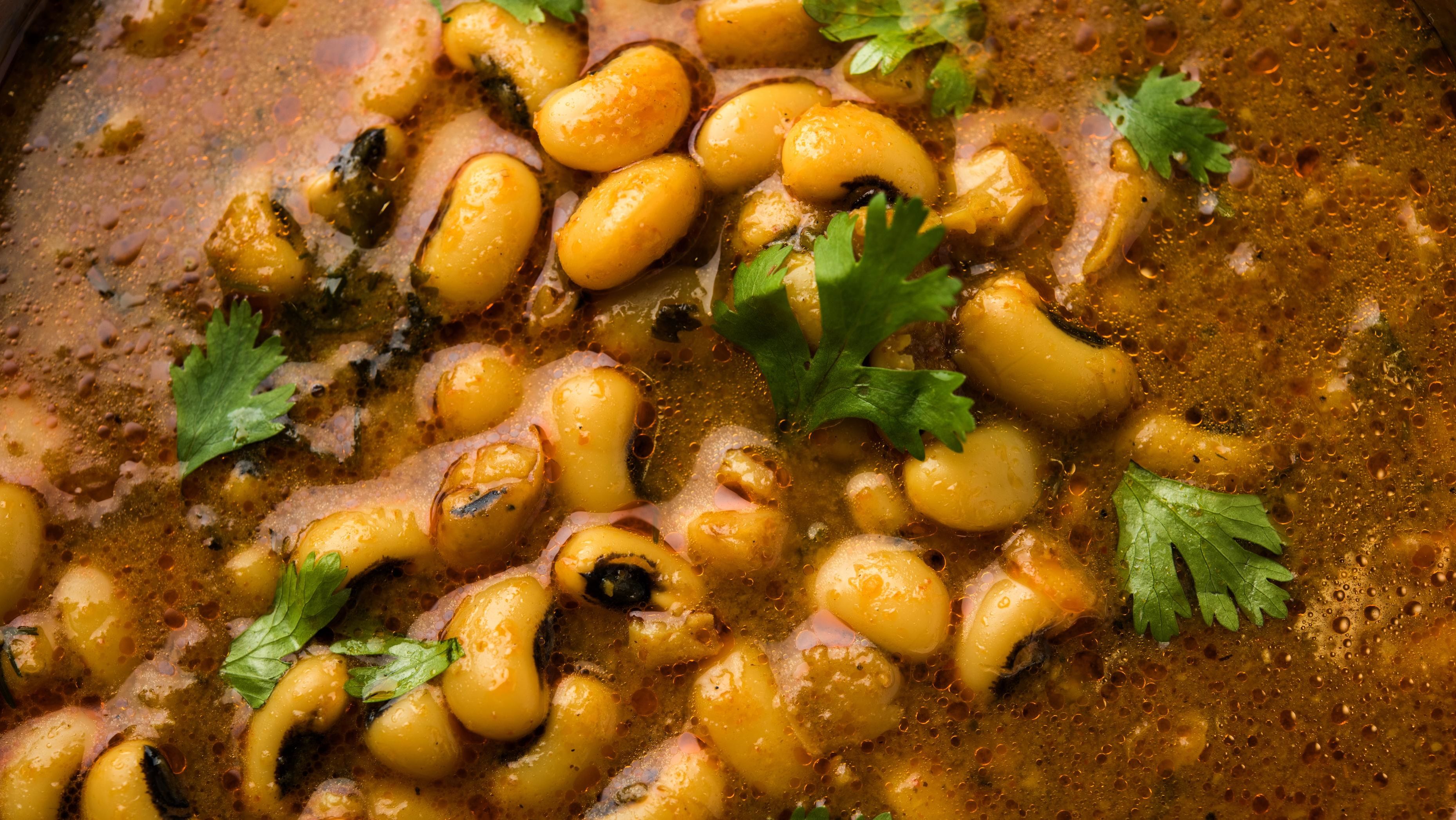 El curry de guisantes de carita es saludable y sabroso.